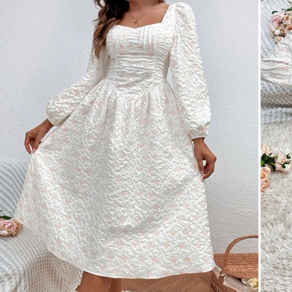 Allover Butterfly Print Ruched Bust Dress